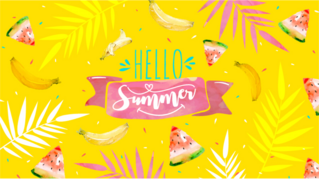 Memphis Style Hello Summer Sticker