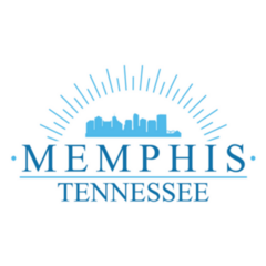 Memphis Tennessee Blue Lettering Banner Sticker