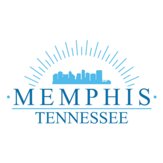 Memphis Tennessee Blue Lettering Banner Sticker
