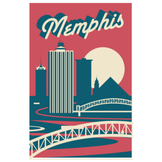 Memphis Tennessee Usa Skyline Postcard Sticker