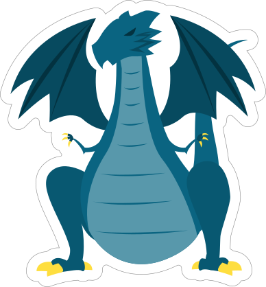 Menacing Blue Dragon Sticker