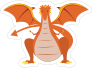 Menacing Orange Dragon Sticker