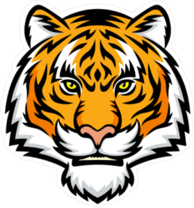 Menacing Tiger Head Sticker