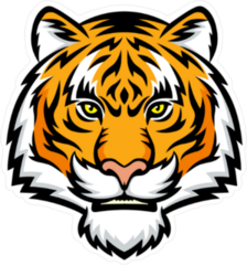 Menacing Tiger Head Sticker