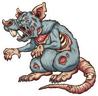 Menacing Zombie Rat Sticker