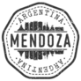 Mendoza Argentina Stamp Skyline Sticker