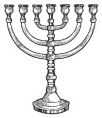 Menorah Ancient Hebrew Lampstand Religion Symbol Sticker