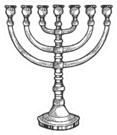 Menorah Ancient Hebrew Lampstand Religion Symbol Sticker