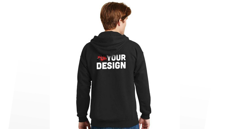 Mens Black Sweatshirt Example Back