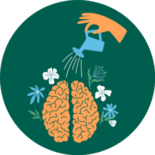 Mental Health Care Wellness Mind Brain Illustration Sticker