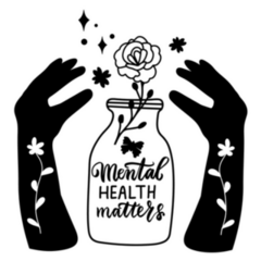 Mental Health Matters with Flowers Sticker