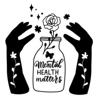 Mental Health Matters with Flowers Sticker