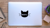 Meow Cat Head Sticker on a Laptop (New) example