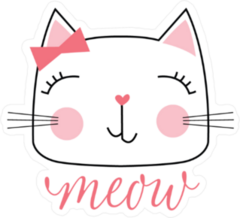 Meow Cat With Bow Sticker
