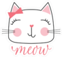 Meow Cat With Bow Sticker