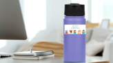 Meow Christmas Cats Sticker on a Water Bottle (New) example
