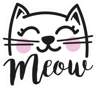 Meow Smiling Cat Sticker