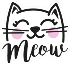 Meow Smiling Cat Sticker