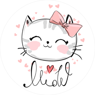 Meow Text Happy Cat Sticker