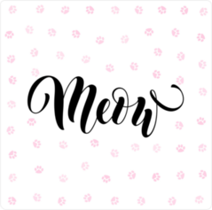 Meow With Cute Pink Paw Prints Sticker