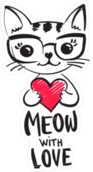 Meow With Love Cat Sticker