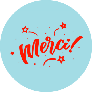 Merci! Beautiful French Greeting Calligraphy Sticker