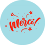 Merci! Beautiful French Greeting Calligraphy Sticker