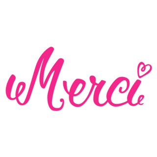 Merci Hand Lettering In Pink French Language Sticker
