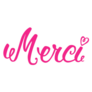 Merci Hand Lettering In Pink French Language Sticker