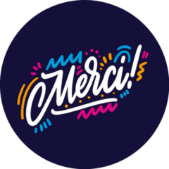 Merci - Thank You In French Retro Design Sticker