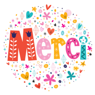 Merci Thanks In French Typography Circle Sticker