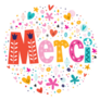 Merci Thanks In French Typography Circle Sticker