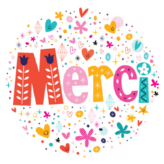 Merci Thanks In French Typography Circle Sticker