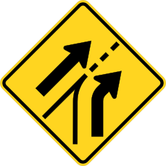 Merge Left Into Traffic Sticker