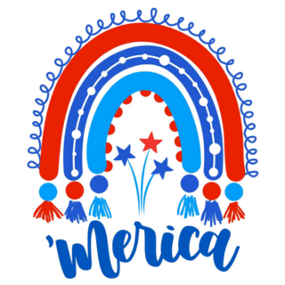 Merica Rainbow 4th Of July Sticker