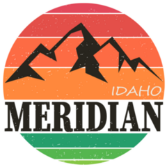 Meridian, Idaho Colorful Illustration Sticker