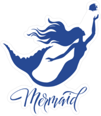 Mermaid and Fish Silhouette Sticker