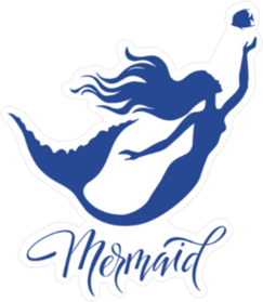 Mermaid and Fish Silhouette Sticker