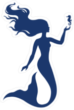 Mermaid and Seahorse Silhouette Sticker