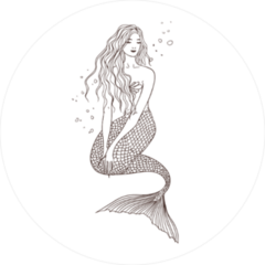 Mermaid Drawing Sticker