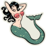 Mermaid In Old School Tattoo Pin-up Sticker