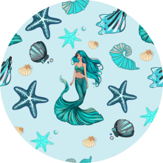 Mermaid Pattern Seashells Sticker