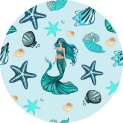 Mermaid Pattern Seashells Sticker