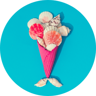Mermaid Sea Shell Ice cream Cone Sticker