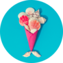 Mermaid Sea Shell Ice cream Cone Sticker
