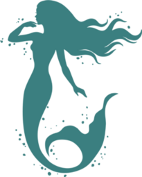 Mermaid Silhouette Illustration Sticker