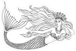 Mermaid Swimming Undersea Sticker