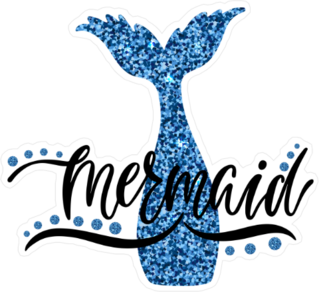 Mermaid Tail Typography Sticker