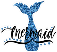 Mermaid Tail Typography Sticker