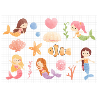 Mermaid Underwater Sticker Sheet